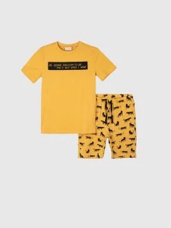 Ολοκαίνουργιο 🛒 Coccodrillo Πιτζάμες Πιτζάμα WC2448214PJS Κίτρινο Regular Fit 😀