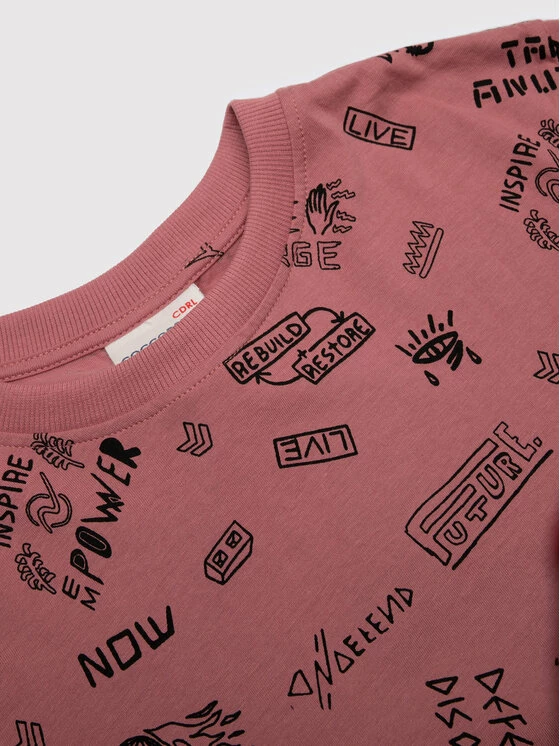 Ολοκαίνουργιο 🌟 Coccodrillo T-shirts T-Shirt WC2143205EVB Ροζ Regular Fit 🧨 - Image 3