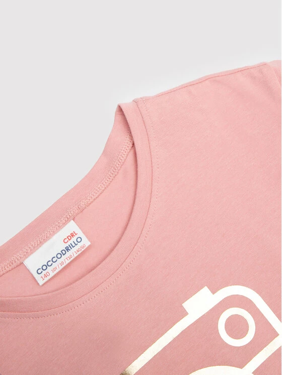 Πολύ καλή προσφορά ⌛ Coccodrillo T-shirts T-Shirt WC2143207EVG Ροζ Regular Fit ✔️ - Image 3