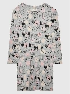 Νέος 😍 Coccodrillo Καλοκαιρινά Φορέματα Φόρεμα καθημερινό ZC1129102LOV Γκρι Regular Fit ⌛