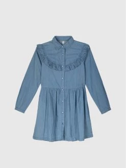 Τοπ 10 🎉 Coccodrillo Καθημερινά Φορέματα Φόρεμα καθημερινό WC2128101ENO Μπλε Regular Fit 😀