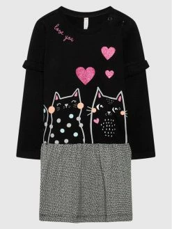 Προώθηση 🥰 Coccodrillo Καλοκαιρινά Φορέματα Φόρεμα καθημερινό ZC1129103MEO Μαύρο Regular Fit ⭐