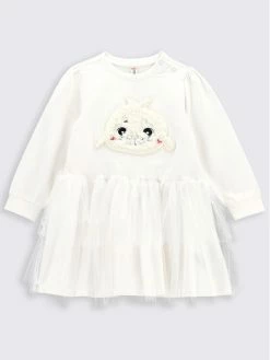 Νέος 🛒 Coccodrillo Καθημερινά Φορέματα Φόρεμα καθημερινό ZC2129101WIN Λευκό Regular Fit 👍