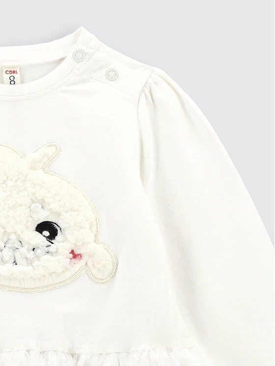 Νέος 🛒 Coccodrillo Καθημερινά Φορέματα Φόρεμα καθημερινό ZC2129101WIN Λευκό Regular Fit 👍 - Image 2