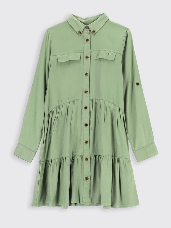 Κουπόνι 👏 Coccodrillo Καθημερινά Φορέματα Φόρεμα πουκάμισο ZC2128101MAJ Πράσινο Regular Fit ⭐