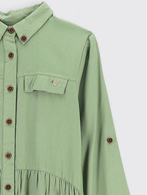 Κουπόνι 👏 Coccodrillo Καθημερινά Φορέματα Φόρεμα πουκάμισο ZC2128101MAJ Πράσινο Regular Fit ⭐ - Image 2