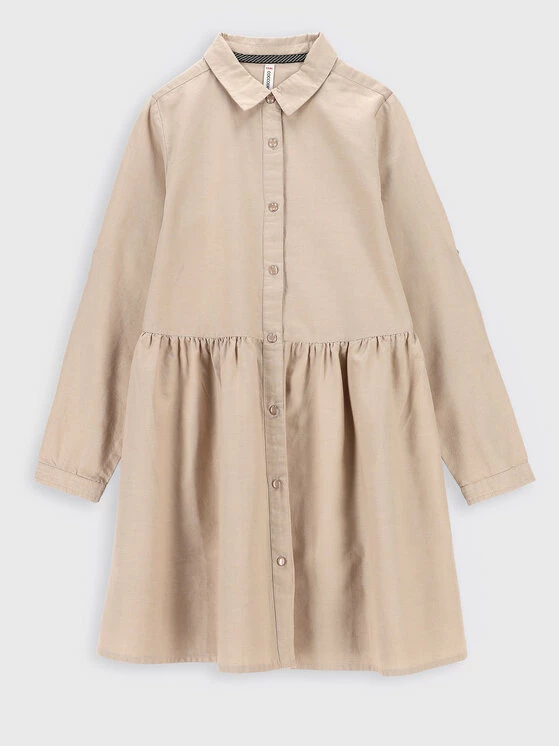 Το φθηνότερο 🥰 Coccodrillo Καθημερινά Φορέματα Φόρεμα πουκάμισο ZC2128101BSG Μπεζ Regular Fit ⌛