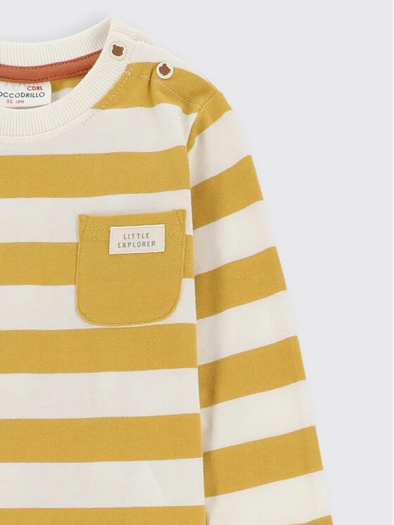 Τοπ 10 ⌛ Coccodrillo Μπλουζάκια Μπλουζάκι ZC2143101TRN Κίτρινο Regular Fit ✨ - Image 2