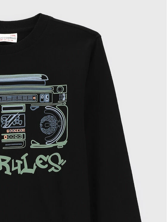 Νέος 😀 Coccodrillo Μπλουζάκια Μπλουζάκι ZC2143104FTJ Μαύρο Regular Fit 🔥 - Image 2