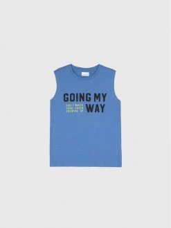 Ολοκαίνουργιο 🛒 Coccodrillo Tops Τοπ WC2143306EVB Μπλε Regular Fit 🎁