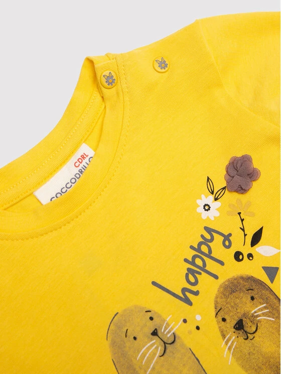 Εξοδος 🔔 Coccodrillo Μπλουζάκια Μπλουζάκι ZC1144101SMA Κίτρινο Regular Fit 🧨 - Image 3