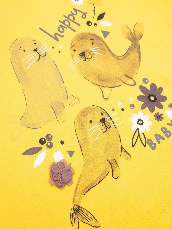 Εξοδος 🔔 Coccodrillo Μπλουζάκια Μπλουζάκι ZC1144101SMA Κίτρινο Regular Fit 🧨 - Image 4