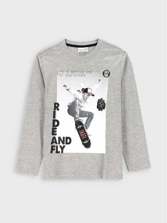 Εκπτωση 👍 Coccodrillo Μπλουζάκια Μπλουζάκι ZC2143116EVB Γκρι Regular Fit ✔️