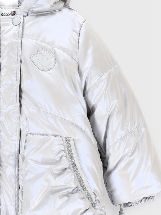 Φτηνός 👍 Coccodrillo Χειμωνιάτικα Μπουφάν Μπουφάν πουπουλένιο ZC2152103OGN Ασημί Regular Fit ⭐ - Image 3
