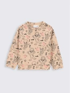 Κουπόνι 🌟 Coccodrillo Μπλούζες Χωρίς Φερμουάρ Μπλούζα LOONEY TUNES ZC2132101LIG Μπεζ Regular Fit ❤️