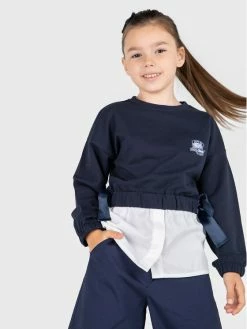 Νέος 🛒 Coccodrillo Μπλούζες Χωρίς Φερμουάρ Μπλούζα ZC2143101BSG Σκούρο μπλε Regular Fit ❤️