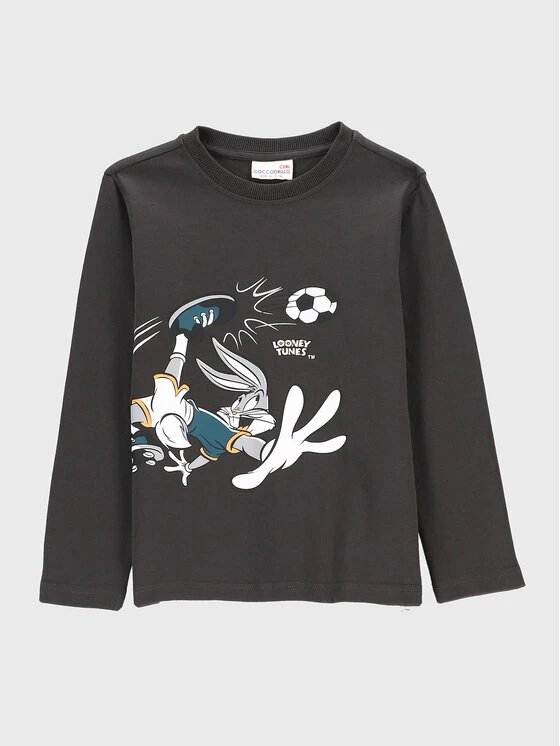 Προώθηση 🎁 Coccodrillo Μπλουζάκια Μπλουζάκι LOONEY TUNES ZC2143104LIB Γκρι Regular Fit 😉